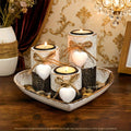 Rustic Candle Holder Set - Farmhouse Wood & Macrame - 4USelects