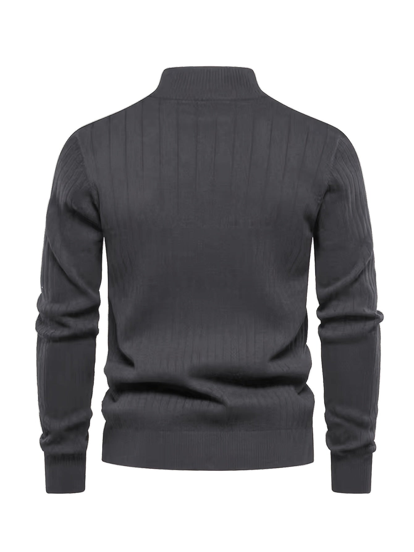 Sleek Men’s Solid Colour Zip Sweater – Regular Fit - 4USelects