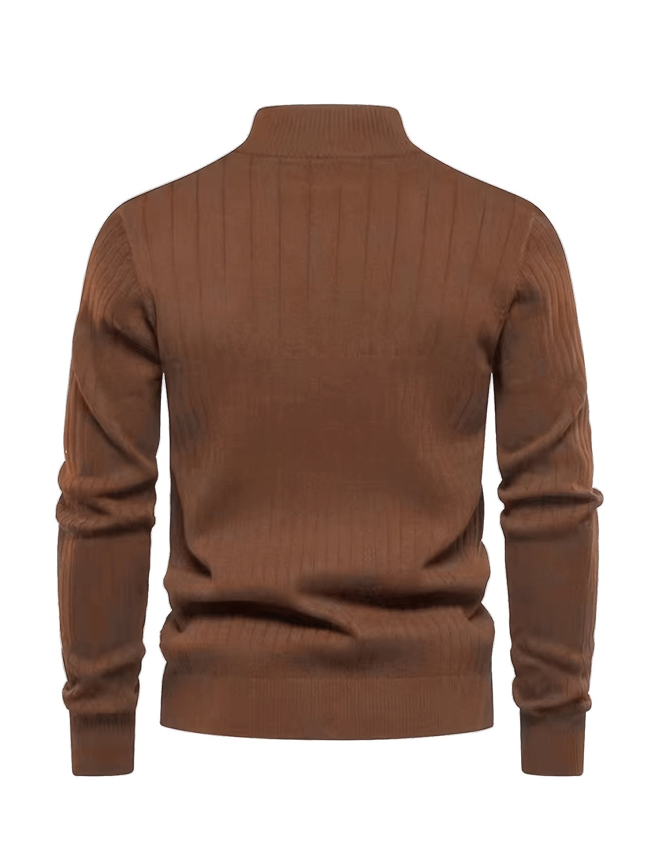 Sleek Men’s Solid Colour Zip Sweater – Regular Fit - 4USelects