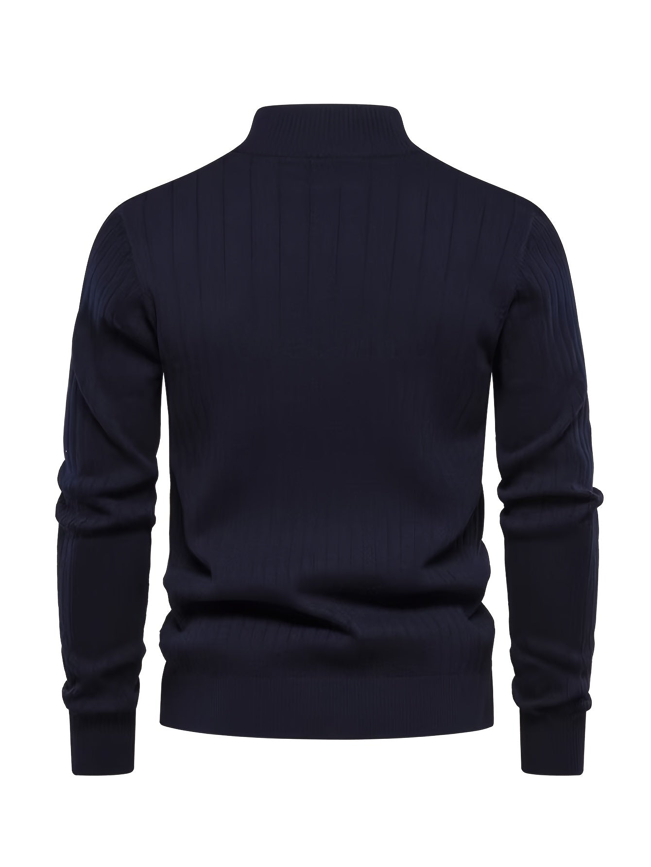 Sleek Men’s Solid Colour Zip Sweater – Regular Fit - 4USelects