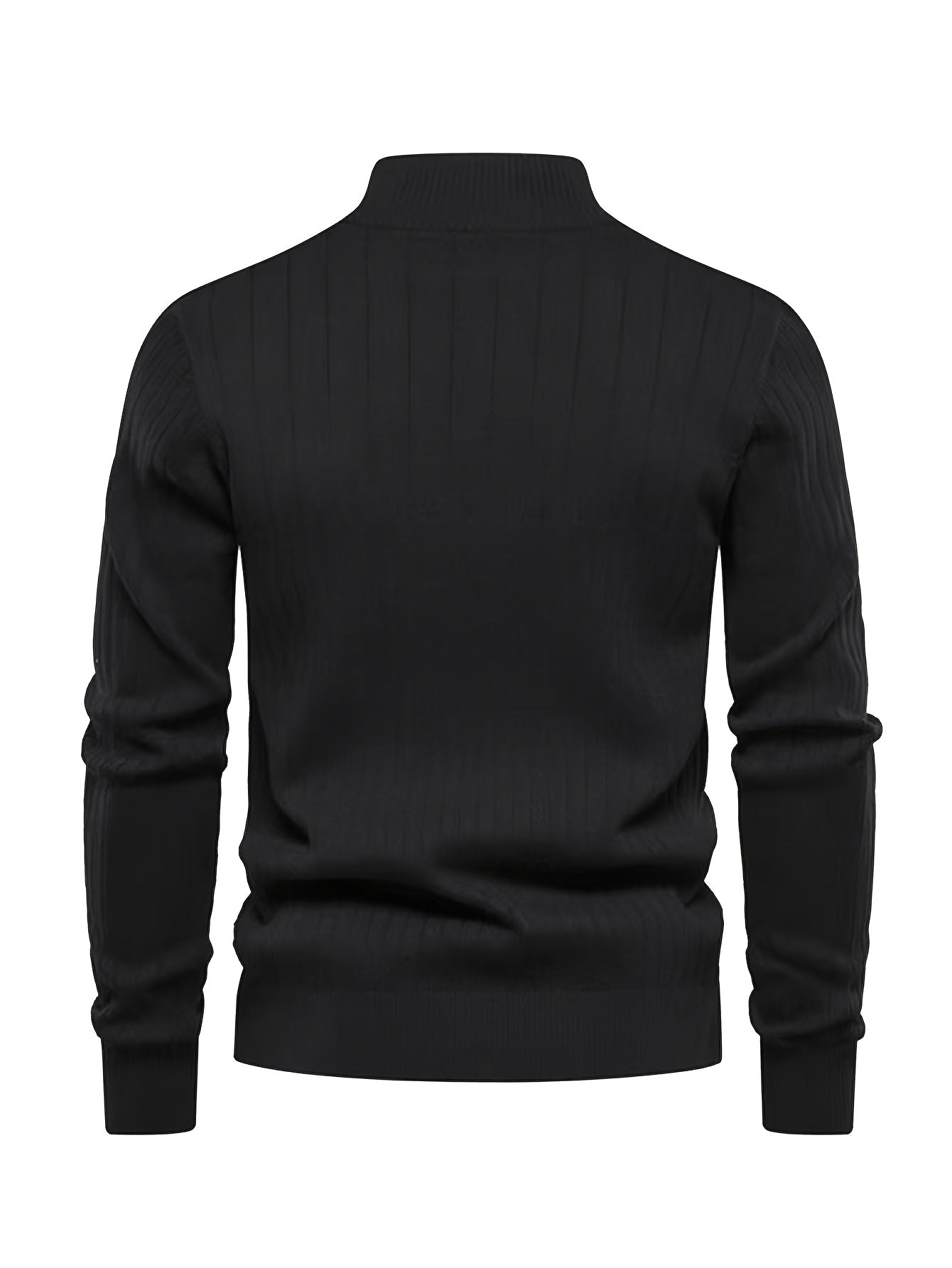 Sleek Men’s Solid Colour Zip Sweater – Regular Fit - 4USelects