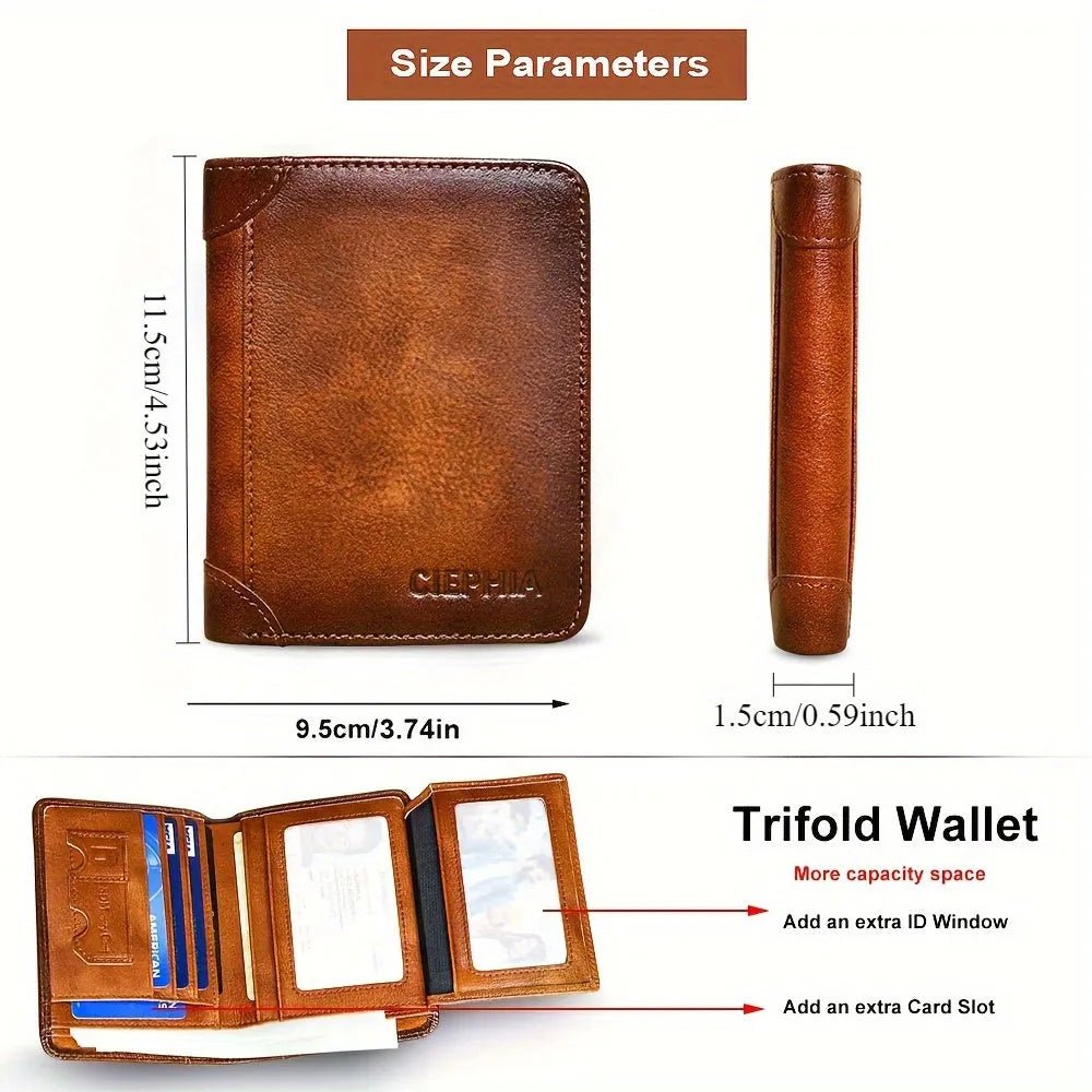 Slim RFID Men’s Wallet – Vintage Design, Ideal Gift - 4USelects