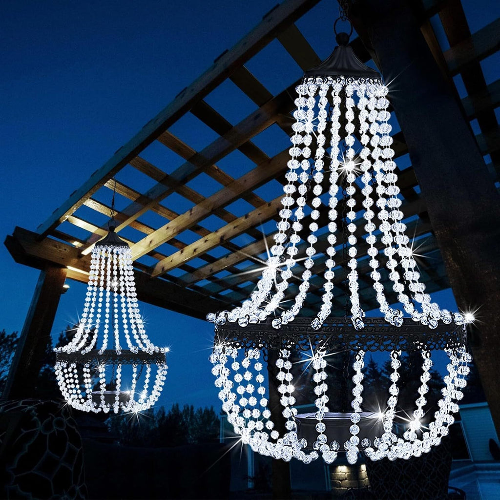 Solar Crystal Chandelier Lantern - 30 LED Outdoor - 4USelects