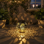 Solar LED Garden Lantern – Shadow Casting Metal Light - 4USelects