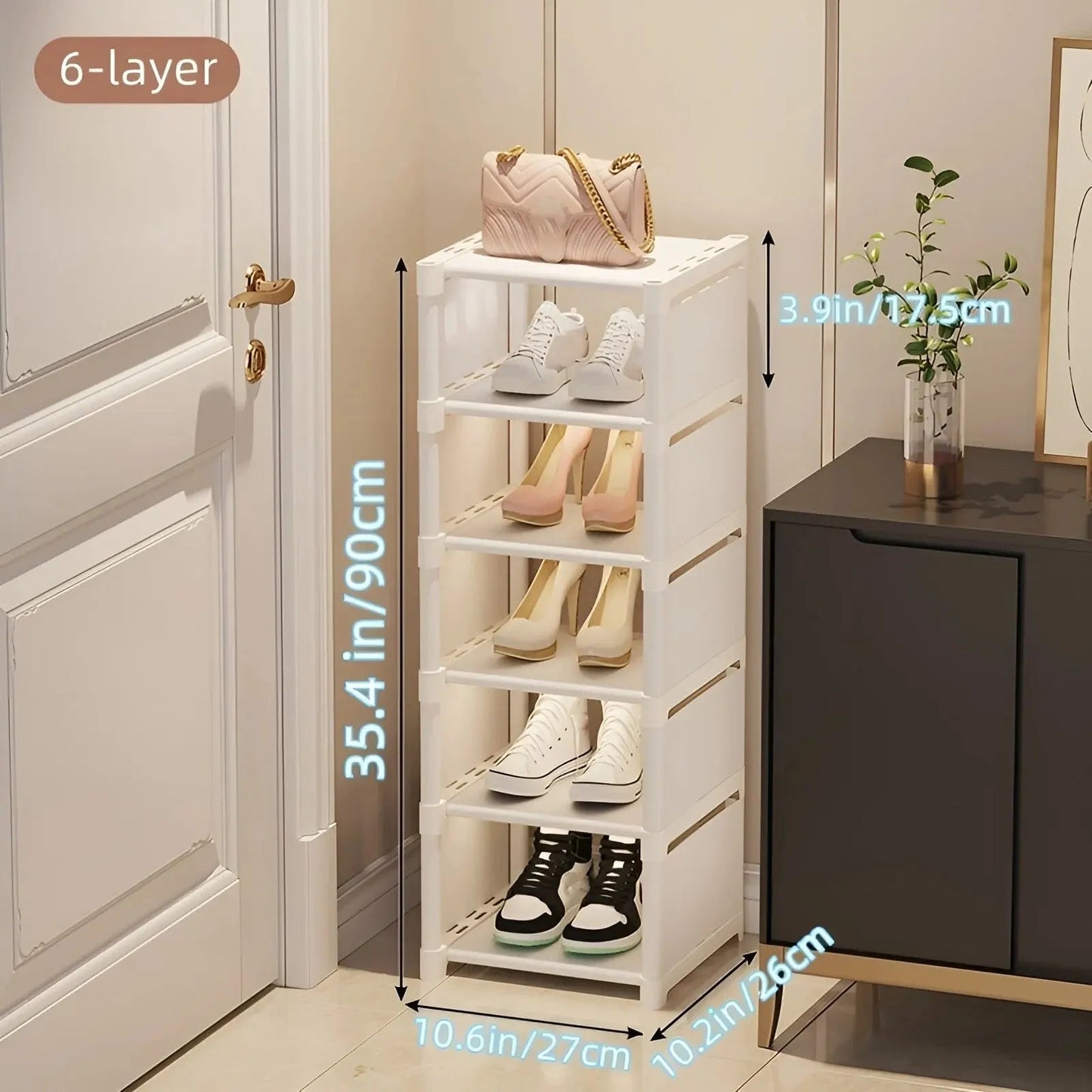 Space - Saving Shoe Organizer - 6/8 Layers Metal & Fabric - 4USelects