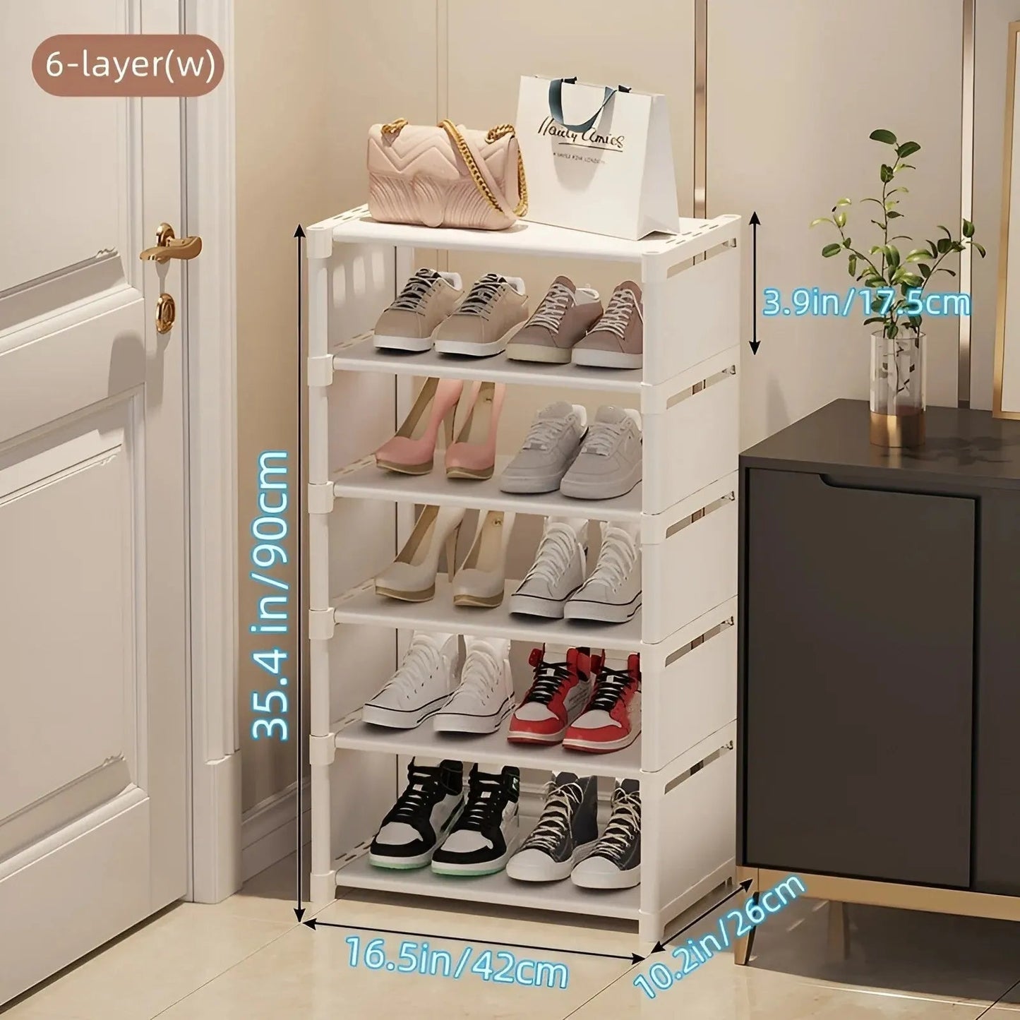 Space - Saving Shoe Organizer - 6/8 Layers Metal & Fabric - 4USelects