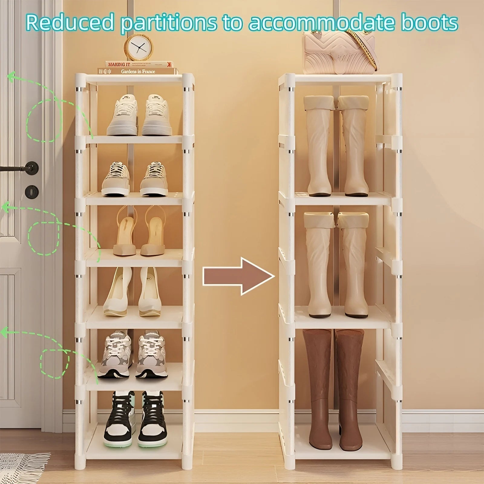 Space - Saving Shoe Organizer - 6/8 Layers Metal & Fabric - 4USelects
