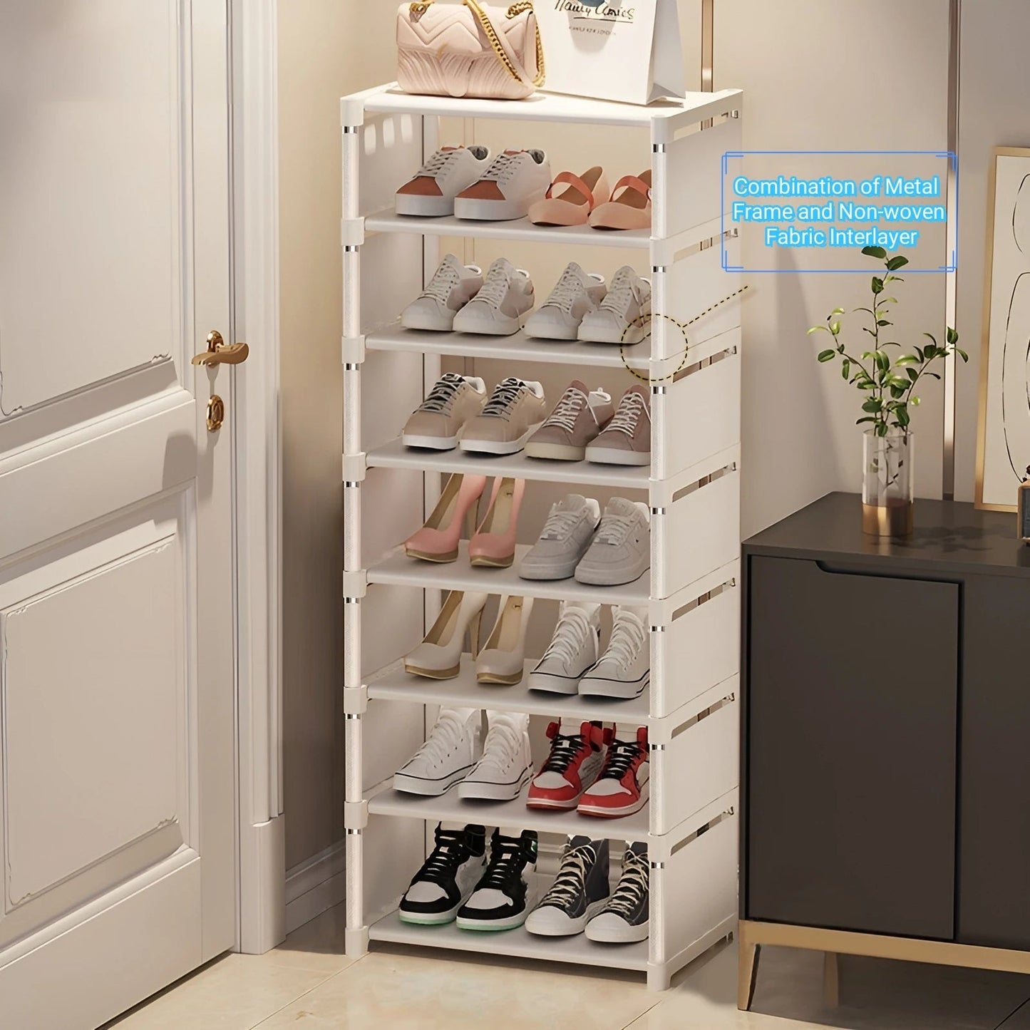 Space - Saving Shoe Organizer - 6/8 Layers Metal & Fabric - 4USelects