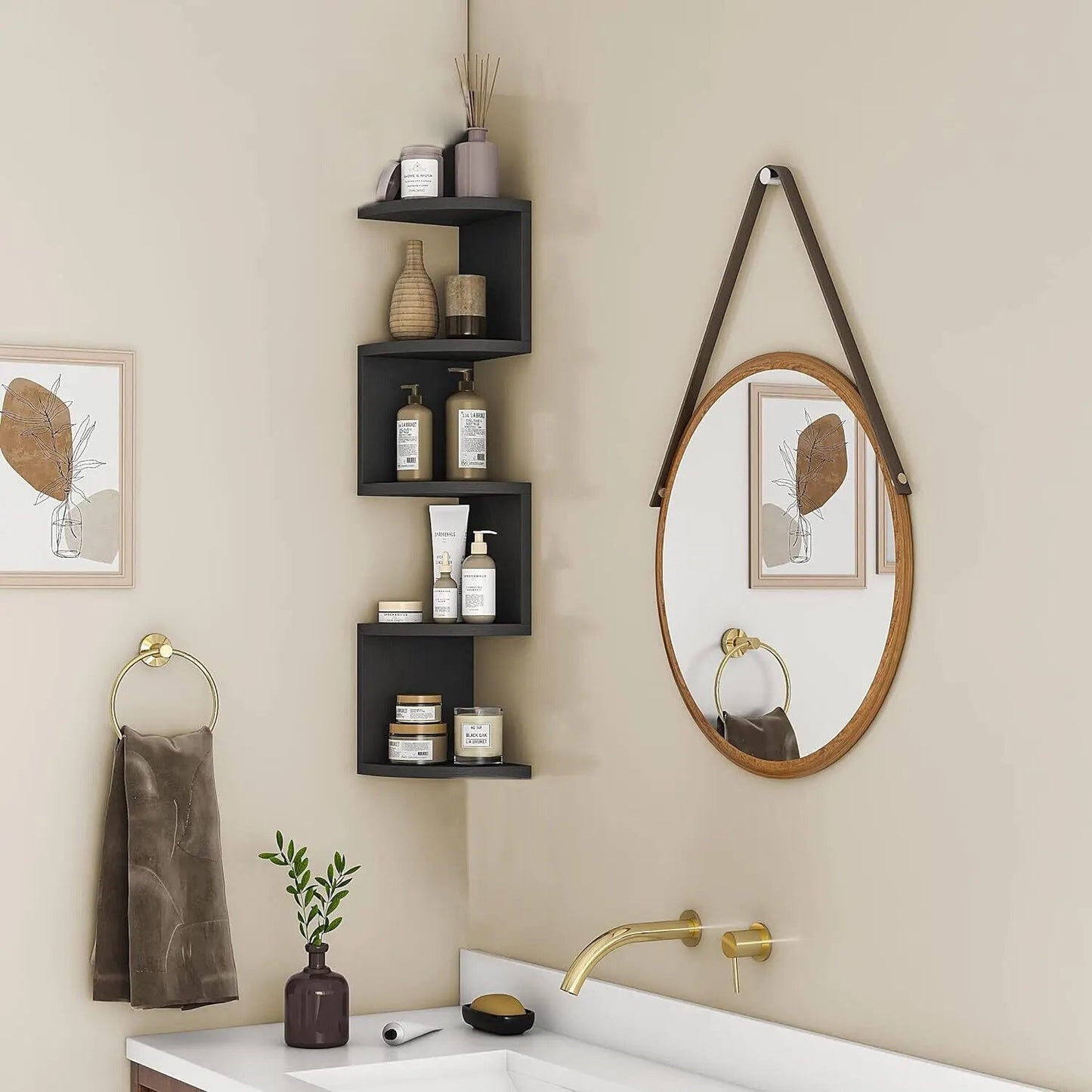 Stylish 5 - Tier Corner Wall Shelf - Space - Saving Elegance - 4USelects