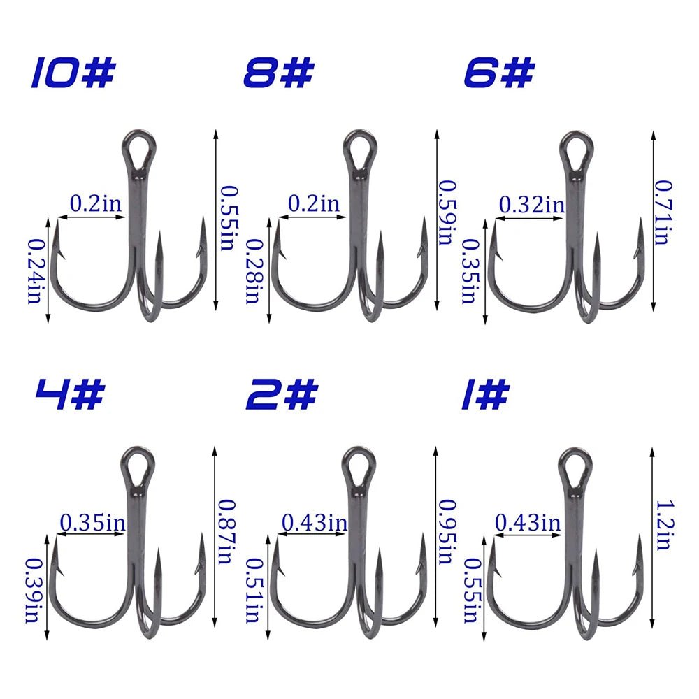 Ultimate Treble Fishing Hooks Set - 180pcs with Split Rings - 4USelects
