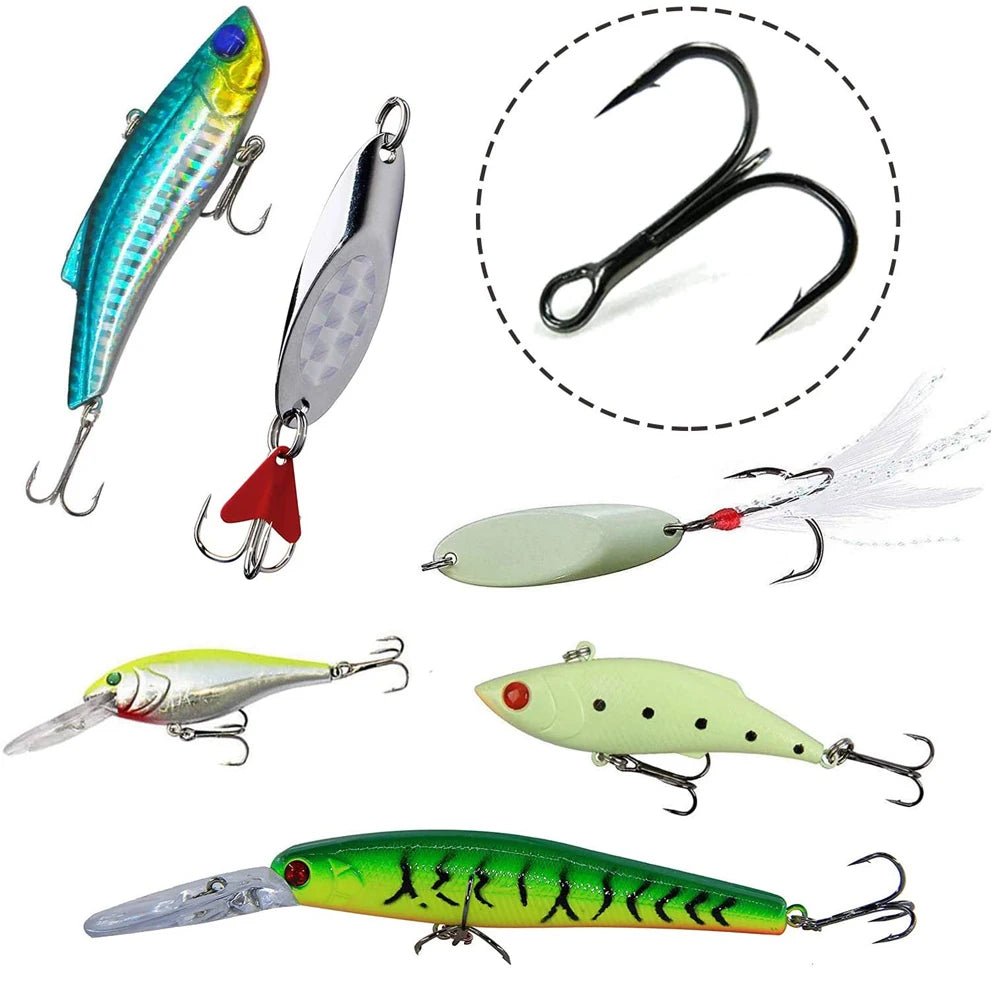 Ultimate Treble Fishing Hooks Set - 180pcs with Split Rings - 4USelects