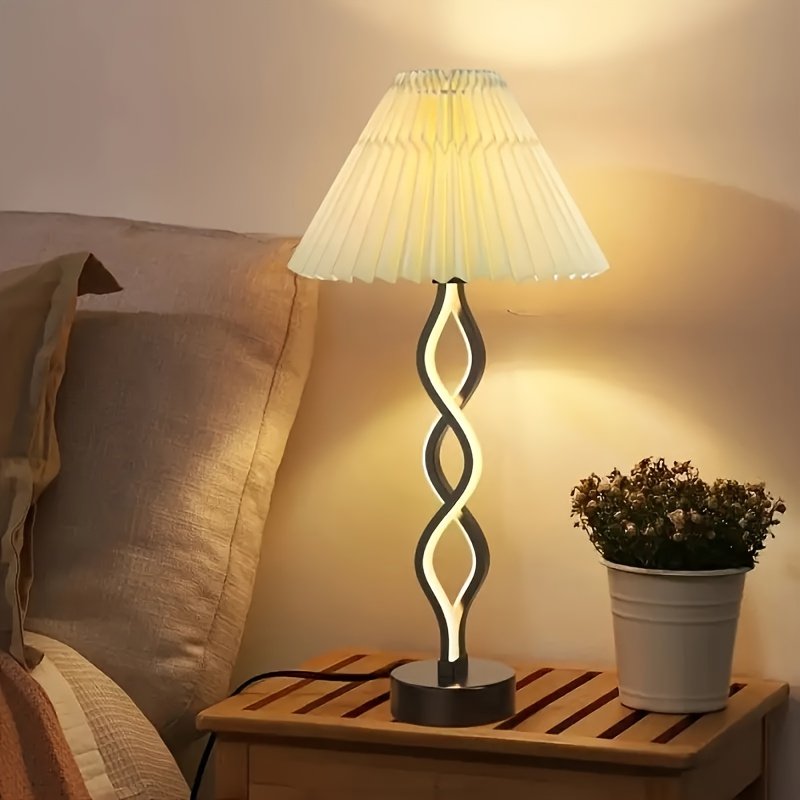 Lámpara de Escritorio LED Pantalla Plisada USB en una sala moderna como luz de ambiente