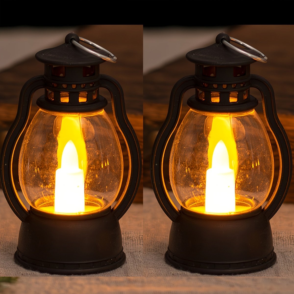 Farol LED Vintage a Batería Decorativo vista lateral de la pieza