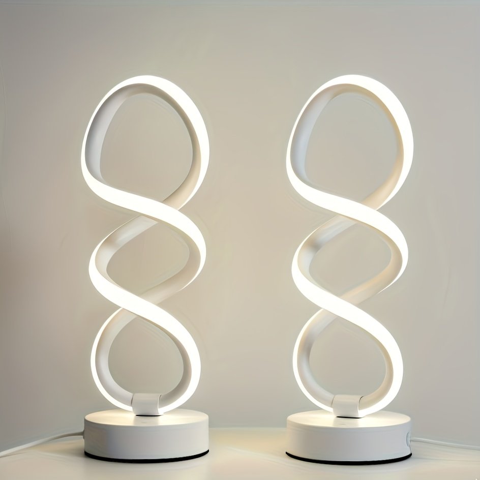 Lámpara de Mesa LED Cuidado Ocular Tricolor vista del empaque y el contenido de la caja