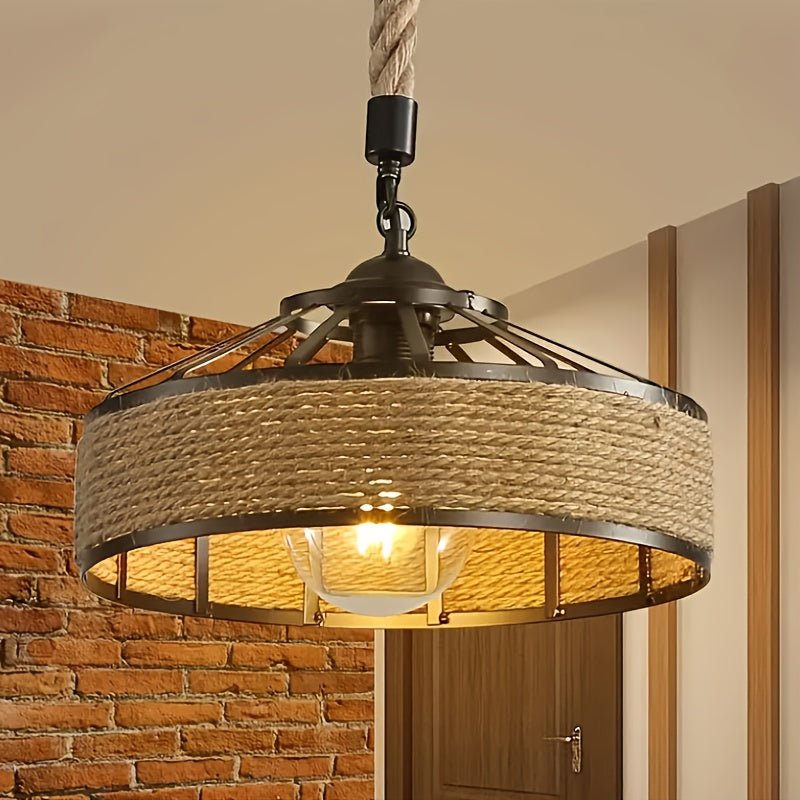 Vintage Industrial Iron Chandelier - Retro Tent Style - 4USelects