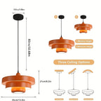 Vintage Orange Chandelier - 3 - Tier Ceiling Pendant - 4USelects