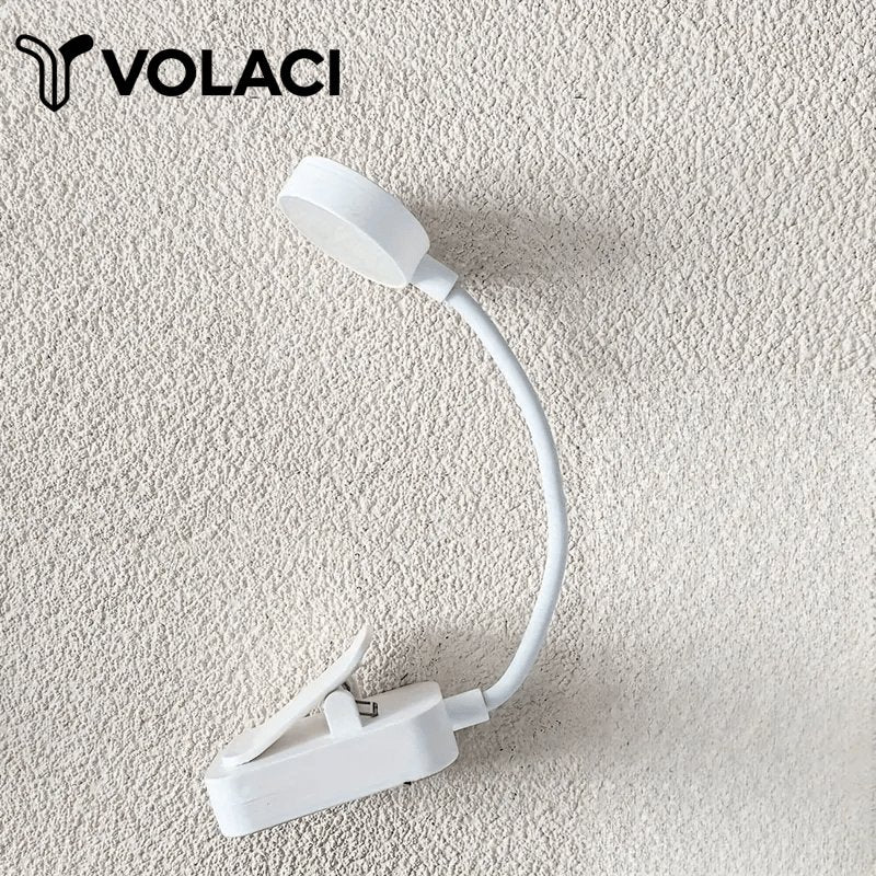 Lámpara de Lectura LED con Clip Portátil VOLACI vista lateral que muestra el perfil completo