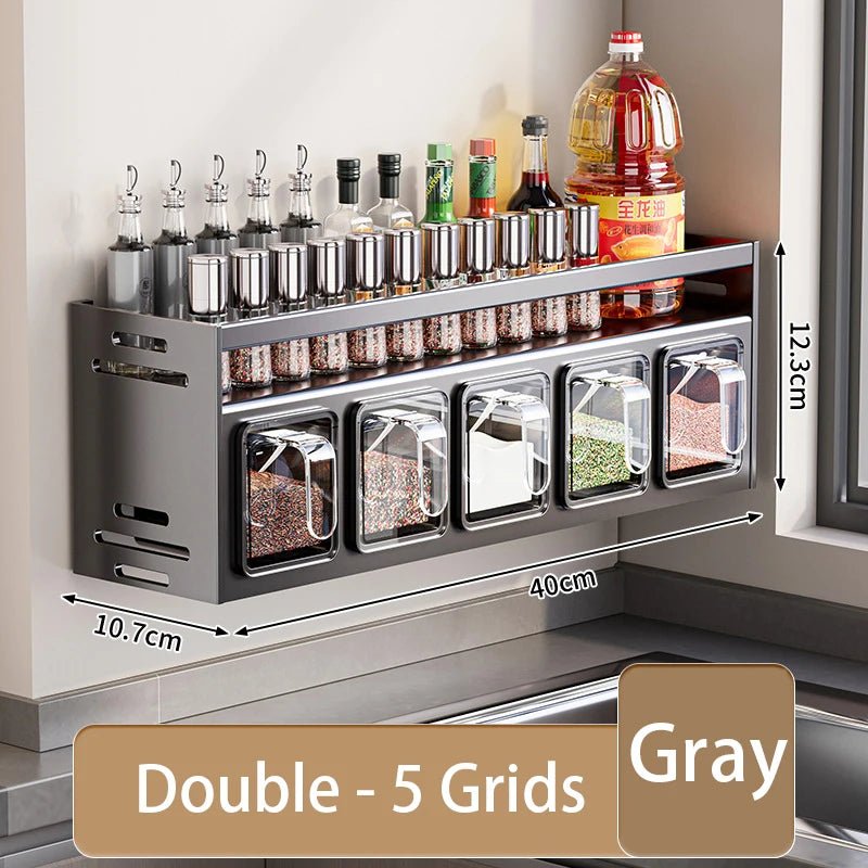 Wall - Mounted Spice Rack - Multifunctional Kitchen Organizer - 4USelects