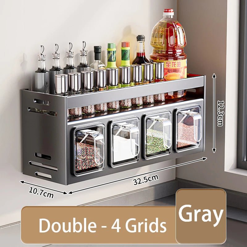 Wall - Mounted Spice Rack - Multifunctional Kitchen Organizer - 4USelects