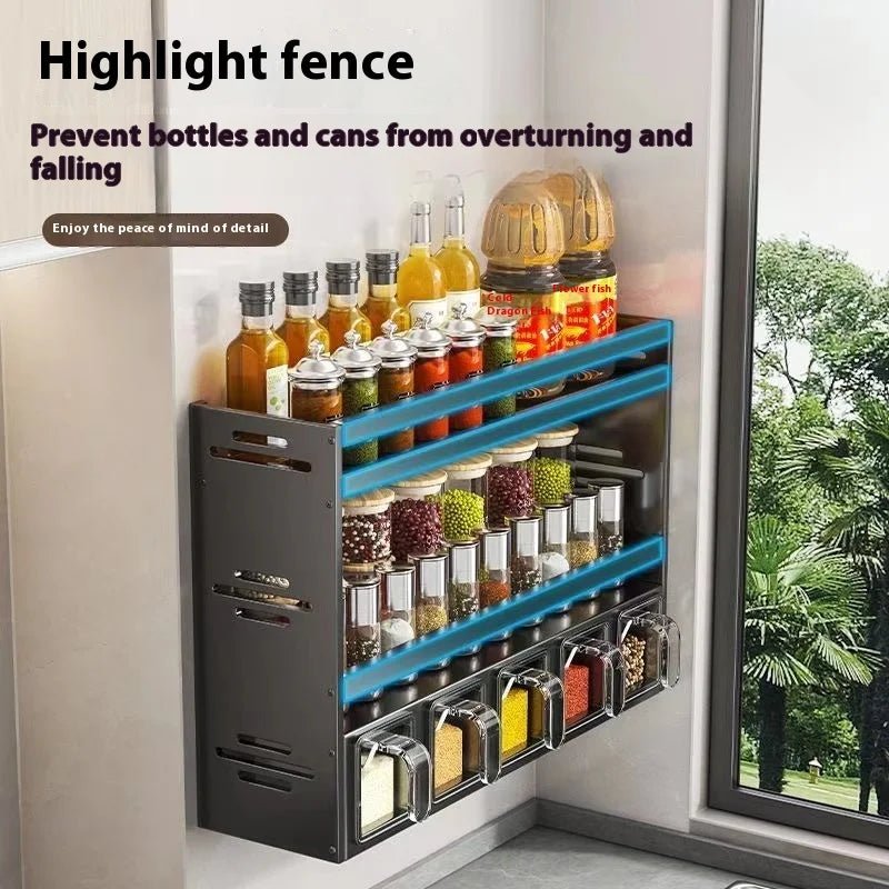 Wall - Mounted Spice Rack - Multifunctional Kitchen Organizer - 4USelects