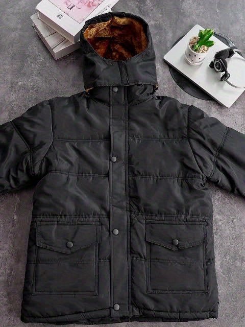 Warm Men’s Hooded Winter Jacket – Outdoor Daily Wear - 4USelects
