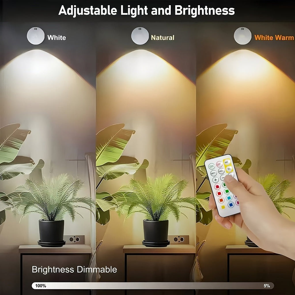 Wireless LED Spotlight Battery Powered – 3 Colors - 4USelects